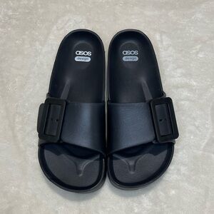 ASOS Black Buckle Slide Sandals